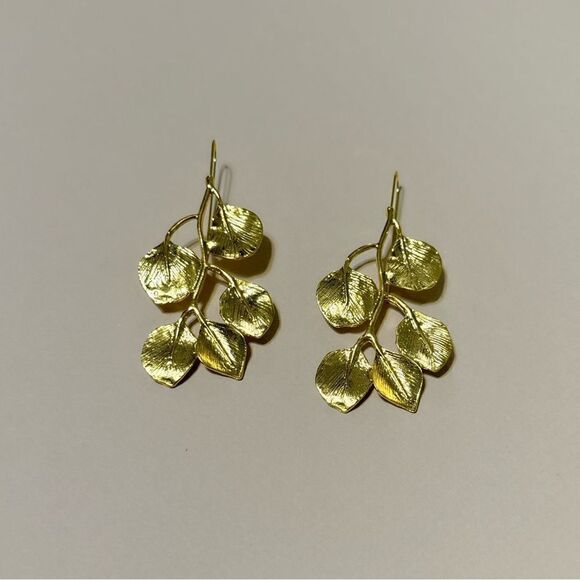 Leaf drop earrings N871 - Picture 2 of 4